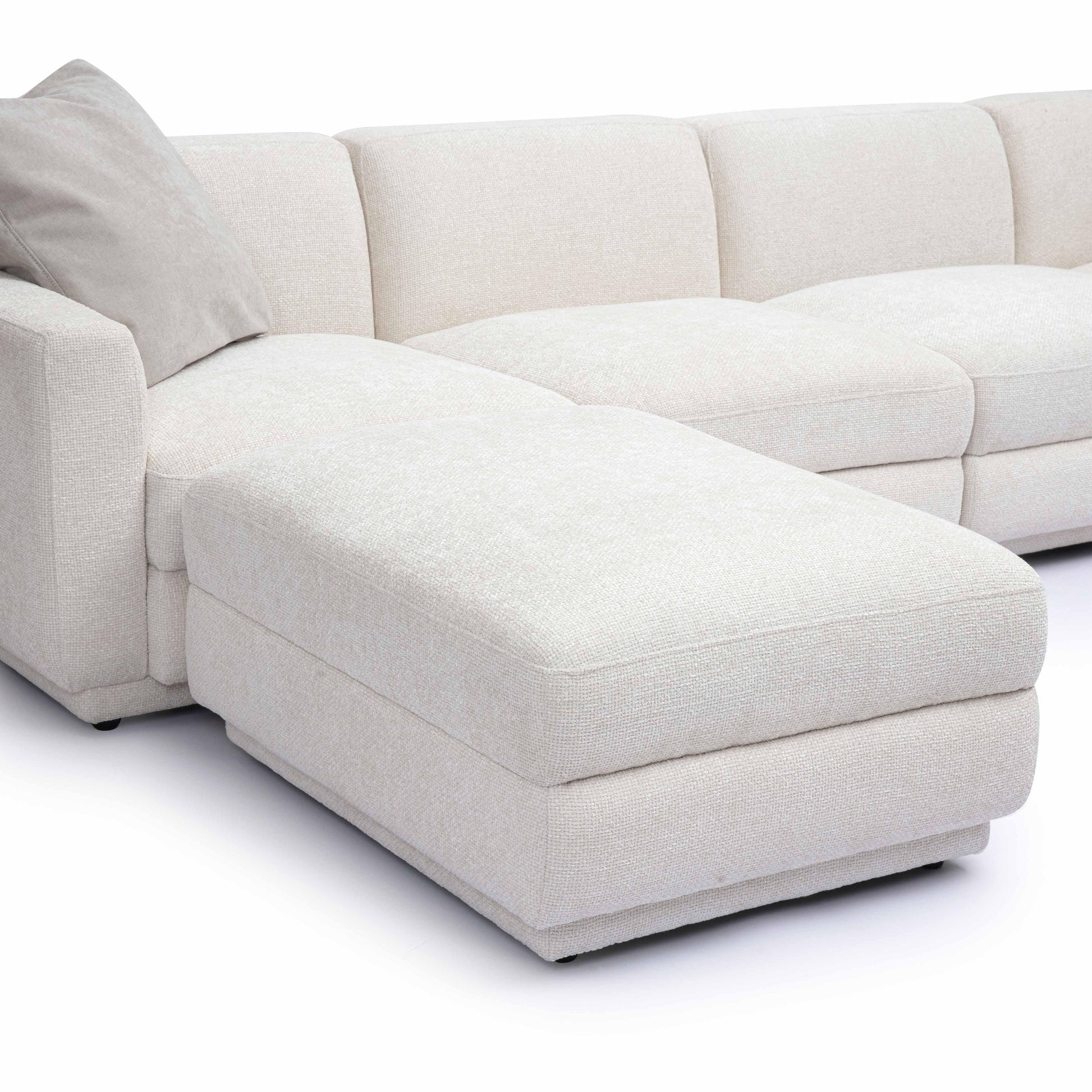 Perry 6 Piece Cream Chenille Modular U Sectional by TOV L69219 Sec1