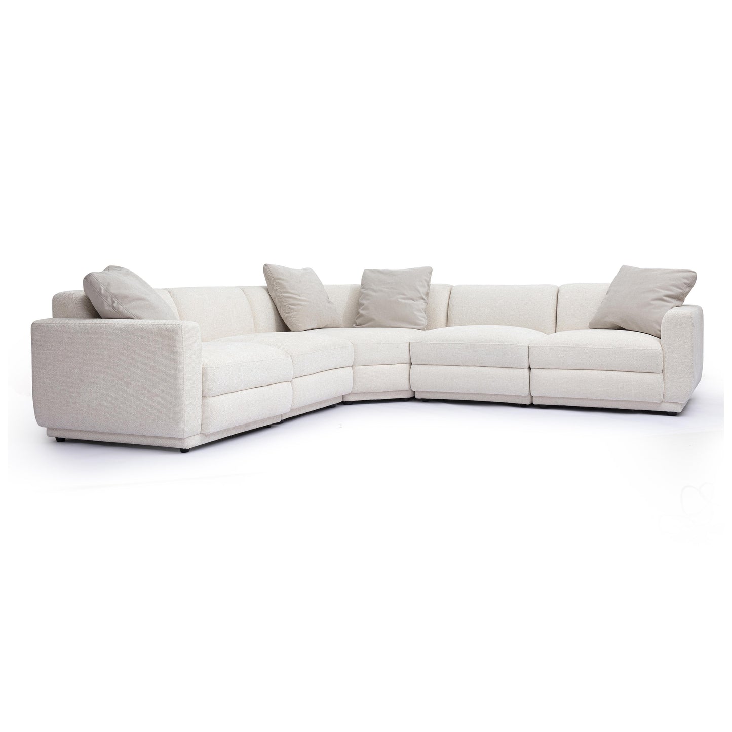 Perry 5 Piece Cream Chenille Modular L Sectional by TOV L69219 Sec4