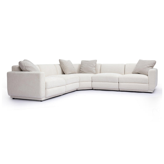 Perry 5 Piece Cream Chenille Modular L Sectional by TOV L69219 Sec4