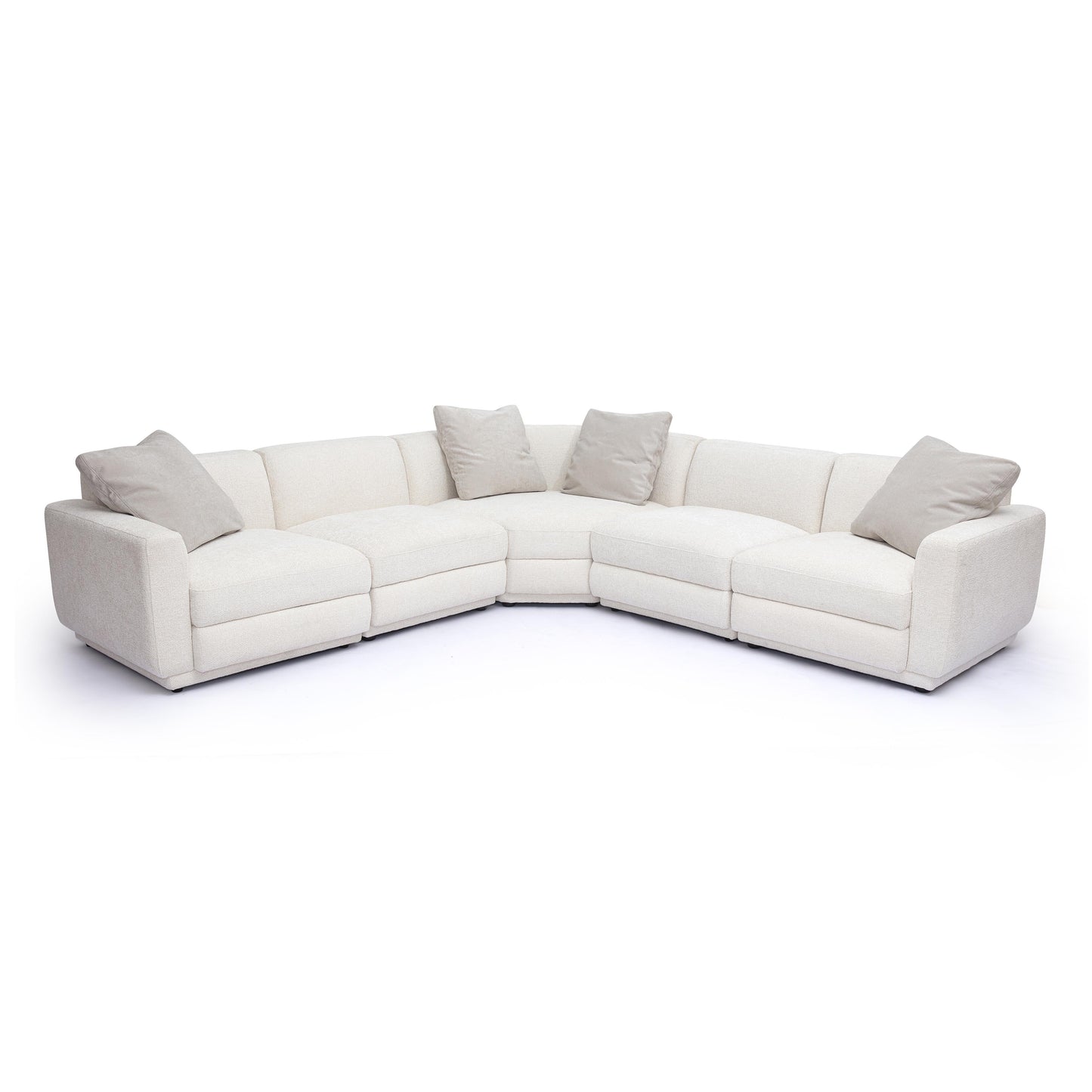 Perry 5 Piece Cream Chenille Modular L Sectional by TOV L69219 Sec4