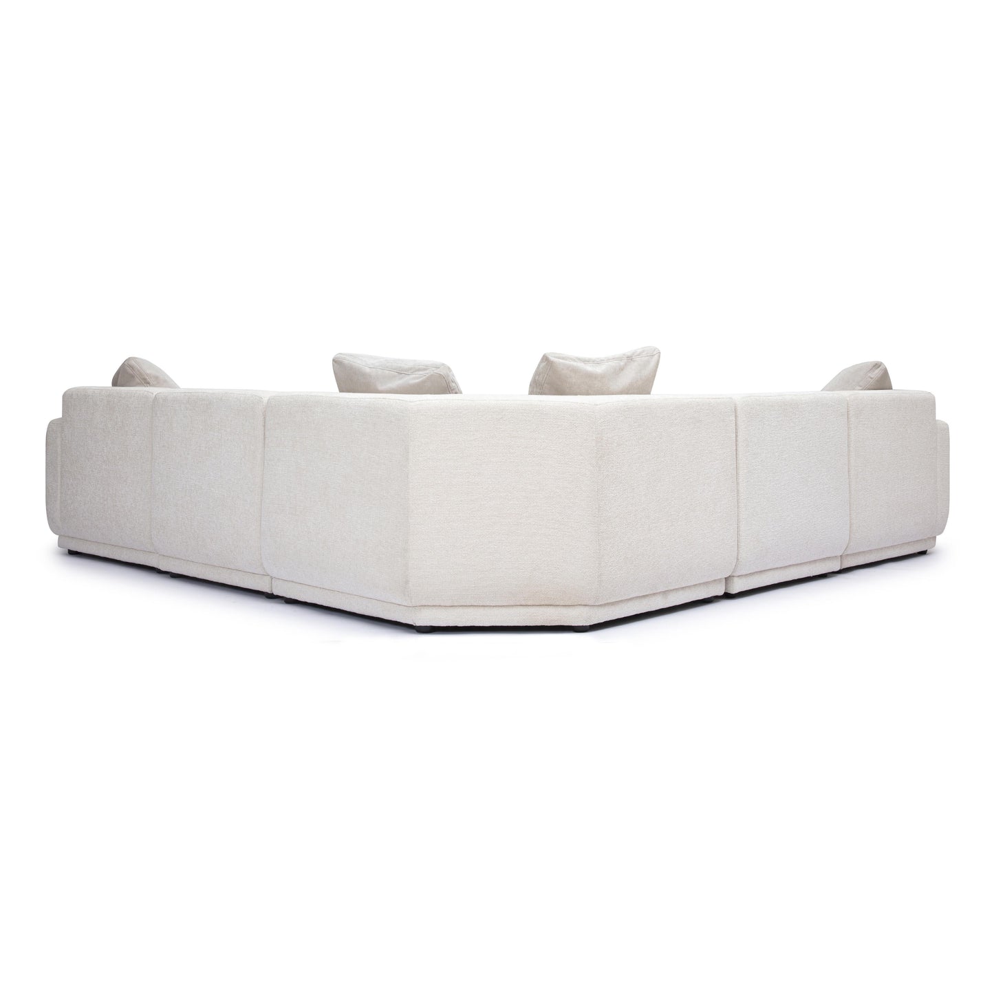 Perry 5 Piece Cream Chenille Modular L Sectional by TOV L69219 Sec4
