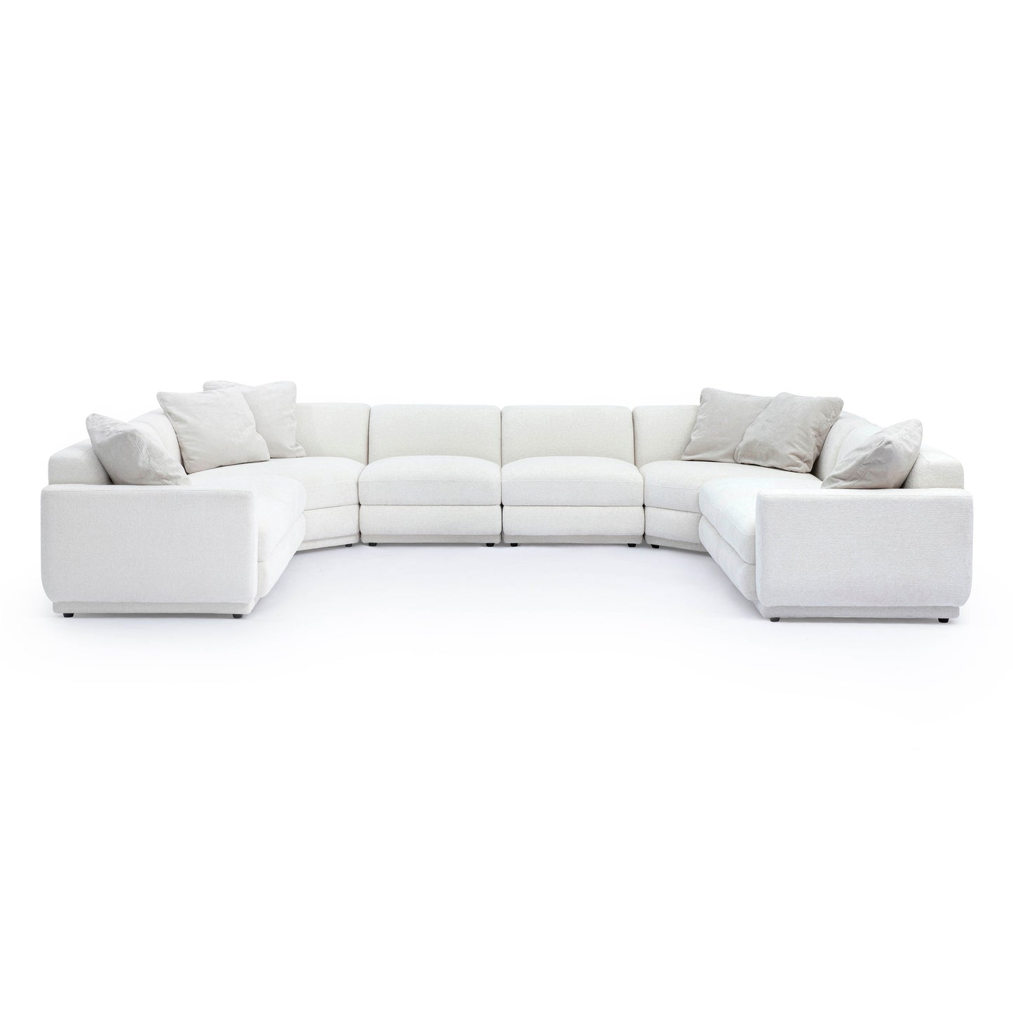 Perry 8 Piece Cream Chenille Modular Large U Sectional by TOV L69219 Sec5