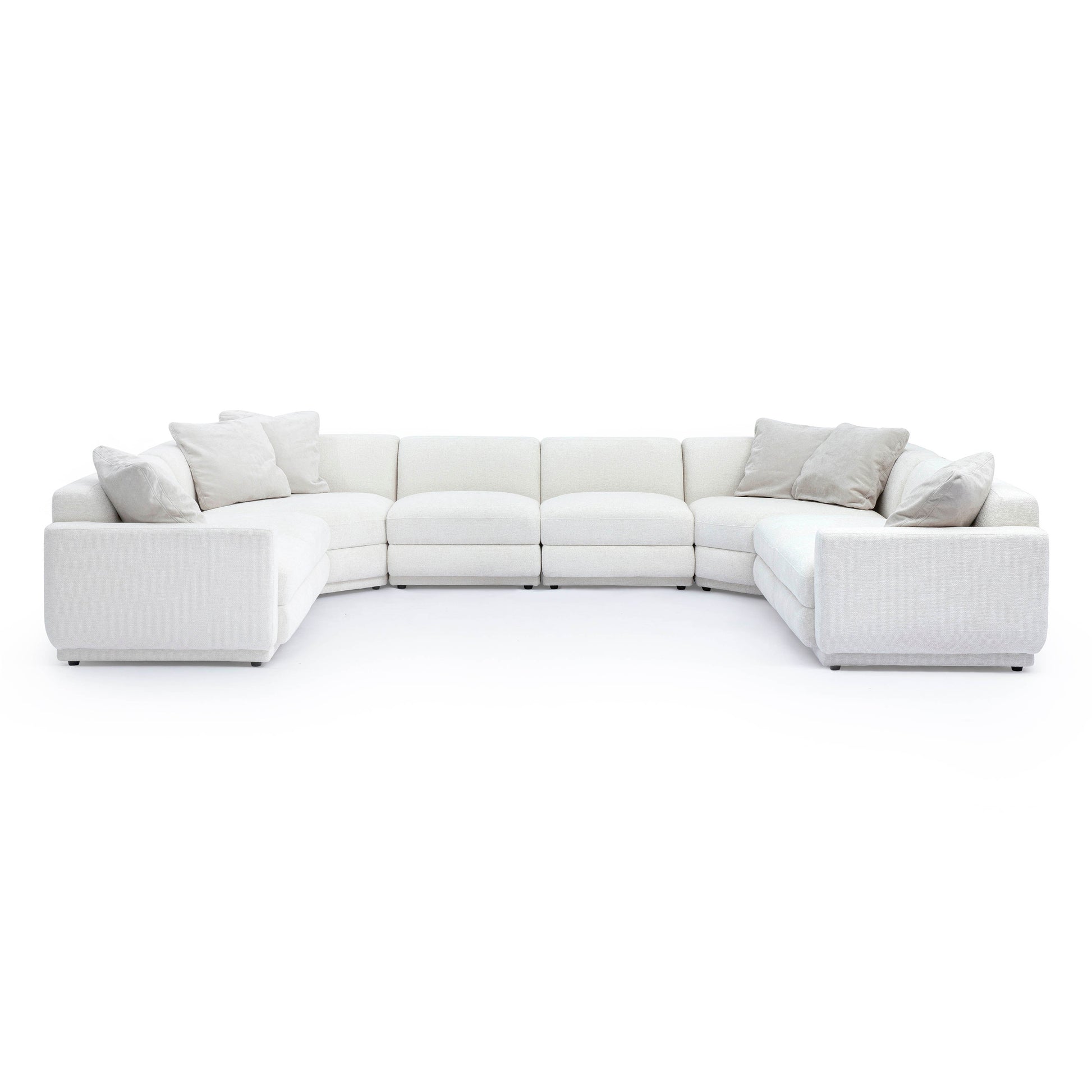 Perry 8 Piece Cream Chenille Modular Large U Sectional by TOV L69219 Sec5
