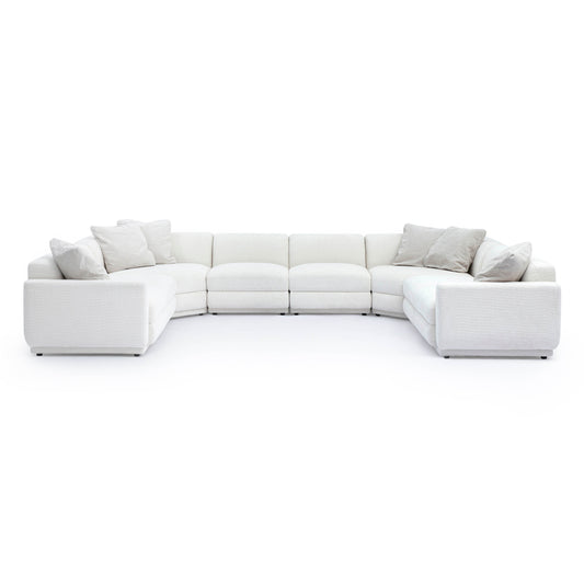Perry 8 Piece Cream Chenille Modular Large U Sectional by TOV L69219 Sec5