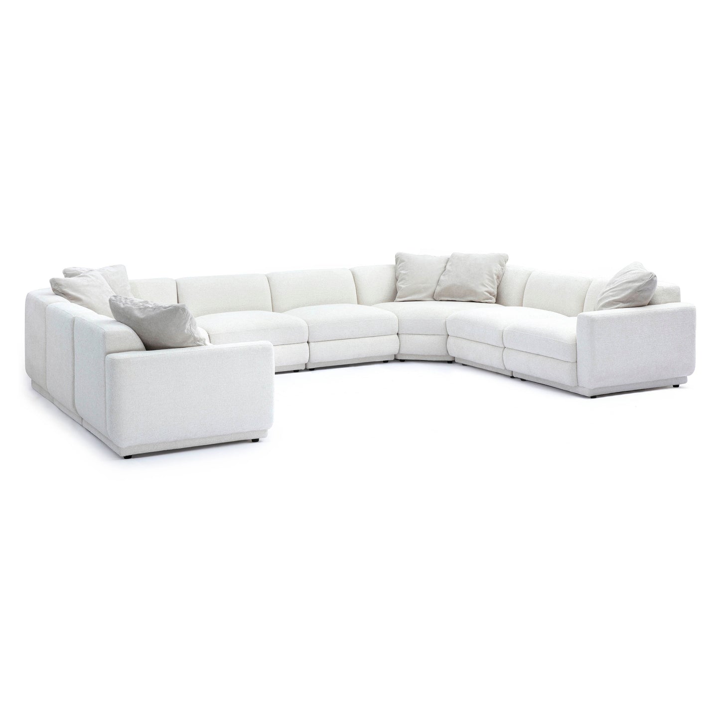 Perry 8 Piece Cream Chenille Modular Large U Sectional by TOV L69219 Sec5