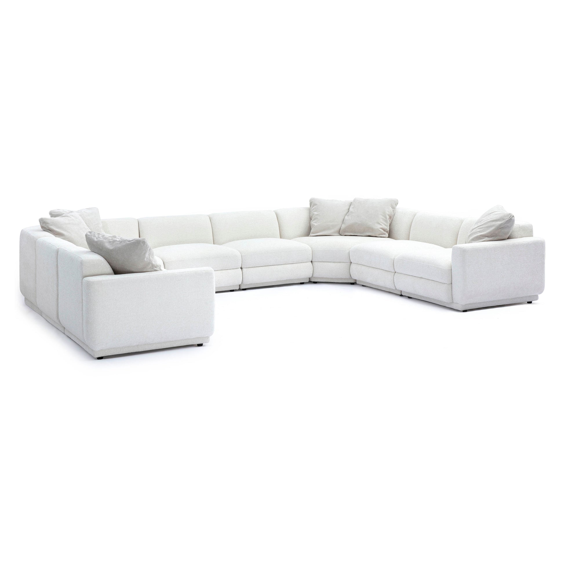Perry 8 Piece Cream Chenille Modular Large U Sectional by TOV L69219 Sec5