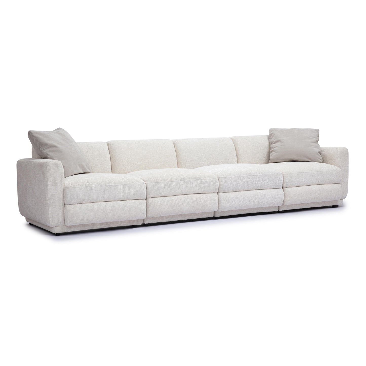 Perry 124 Cream Chenille Modular Long Sofa by TOV L69220 So1