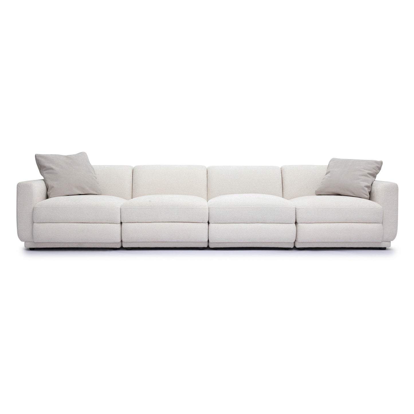 Perry 124 Cream Chenille Modular Long Sofa by TOV L69220 So1
