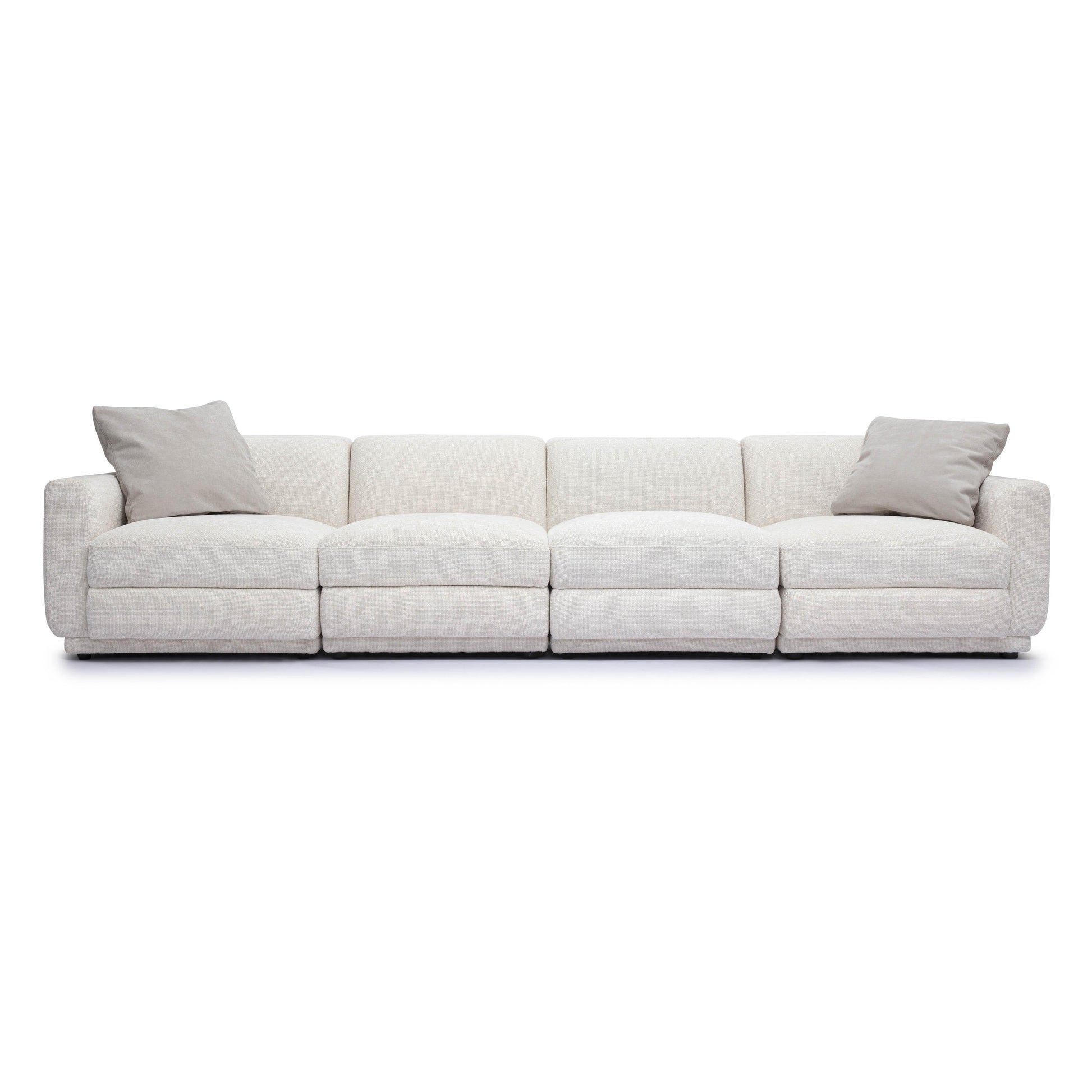 Perry 124 Cream Chenille Modular Long Sofa by TOV L69220 So1