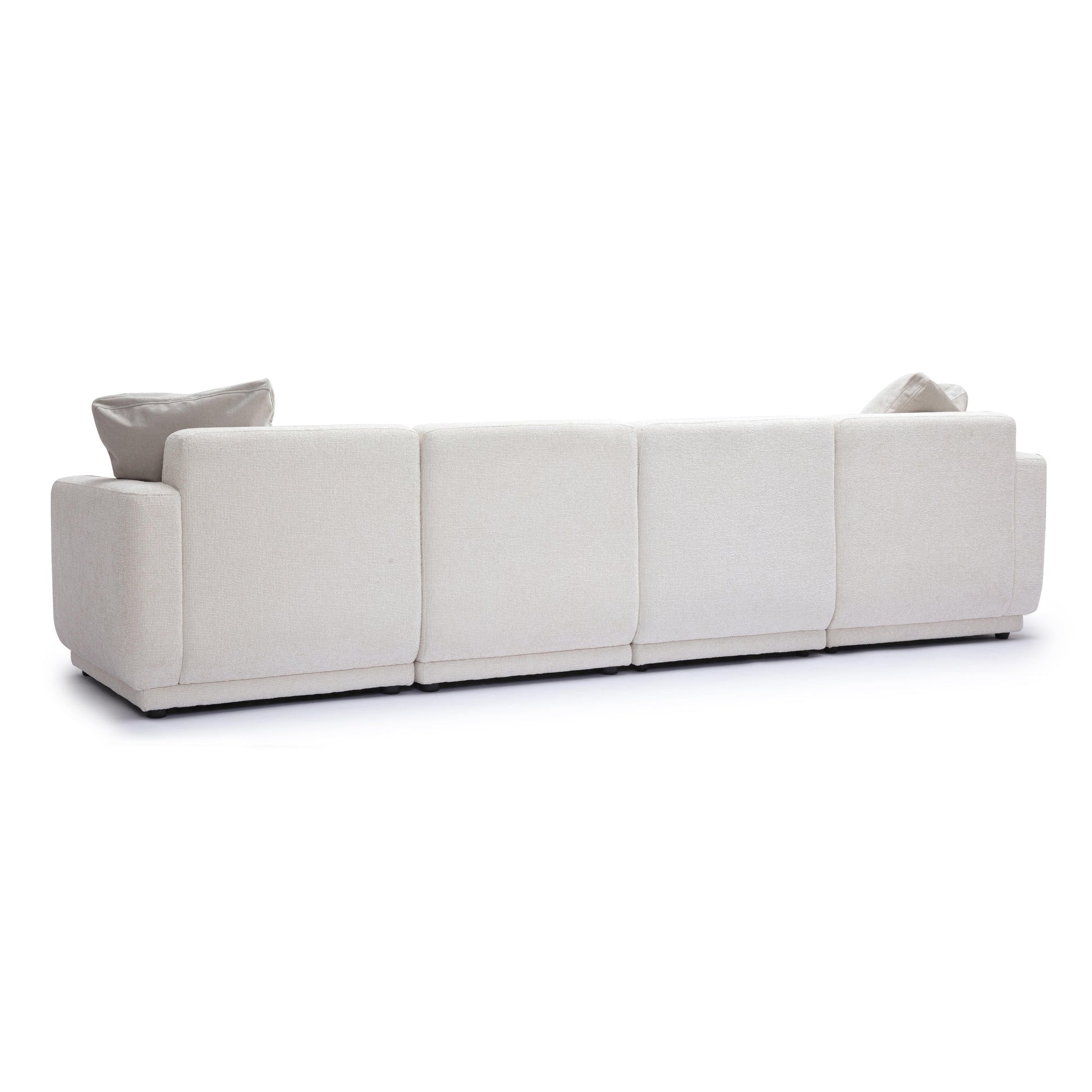 Perry 124 Cream Chenille Modular Long Sofa by TOV L69220 So1