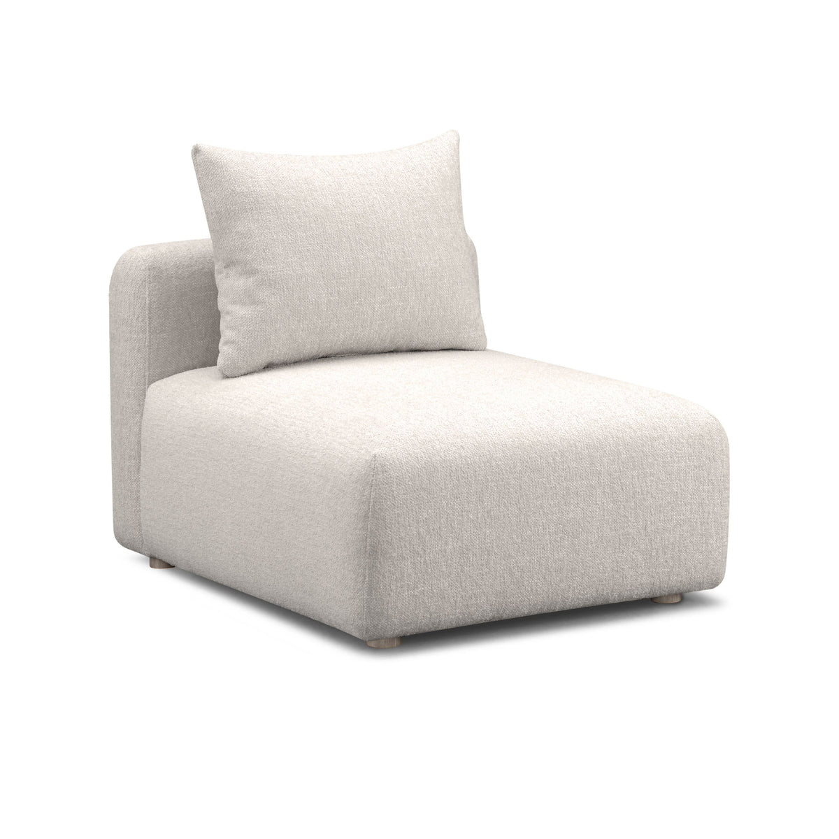Hangover Contract-Grade Textured Fabric Modular Armless Chair in Cream by TOV Furniture – photo 1 of 5