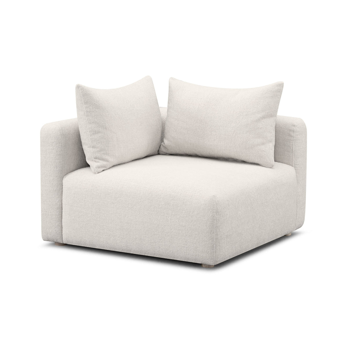 Hangover Contract-Grade Textured Fabric Modular Corner Chair in Cream by TOV Furniture – photo 1 of 6