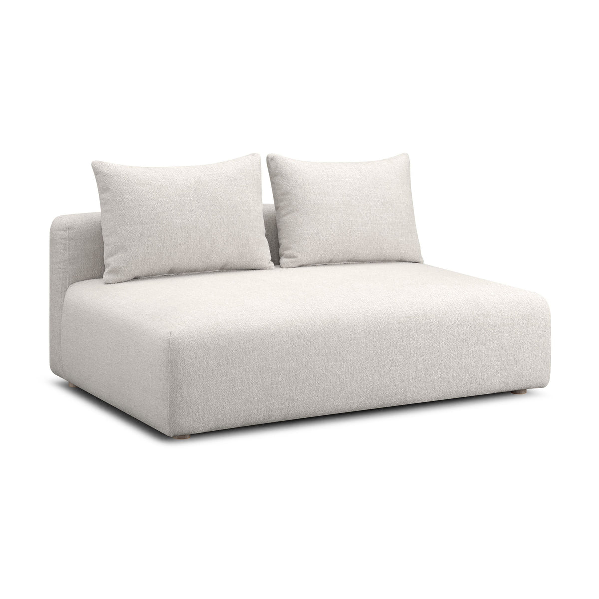 Hangover Cream Contract-Grade Textured Fabric Modular Loveseat by TOV Furniture – photo 1 of 4