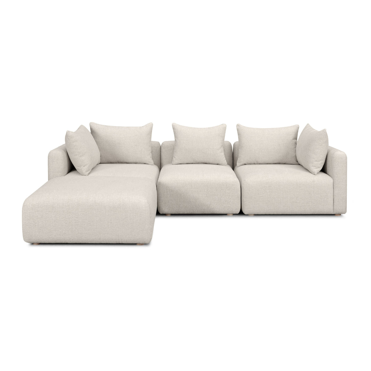 Hangover Cream Contract-Grade Textured Fabric 4-Piece Modular Sectional by TOV Furniture – photo 3 of 4