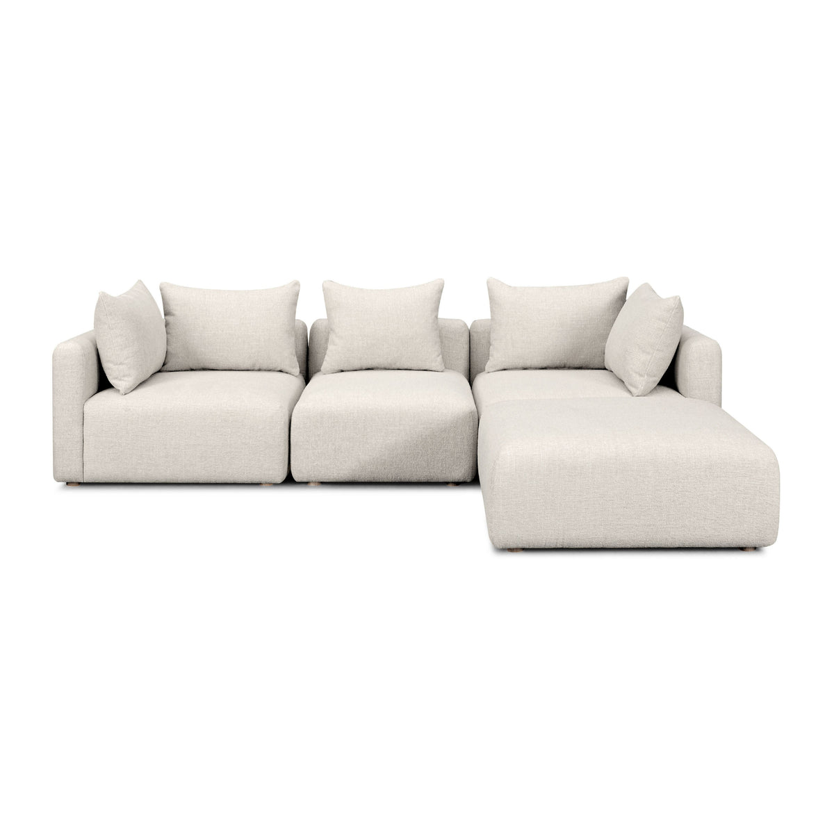 Hangover Cream Contract-Grade Textured Fabric 4-Piece Modular Sectional by TOV Furniture – photo 1 of 4