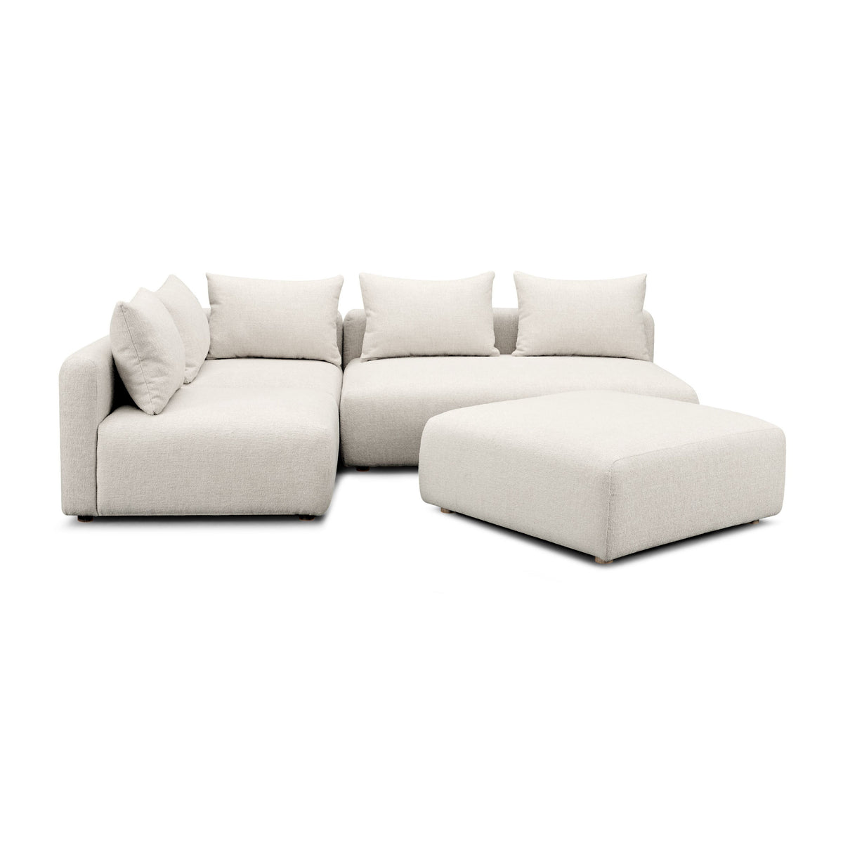 Hangover Cream Contract-Grade Textured Fabric 4-Piece Modular Chaise Sectional by TOV Furniture – photo 1 of 6