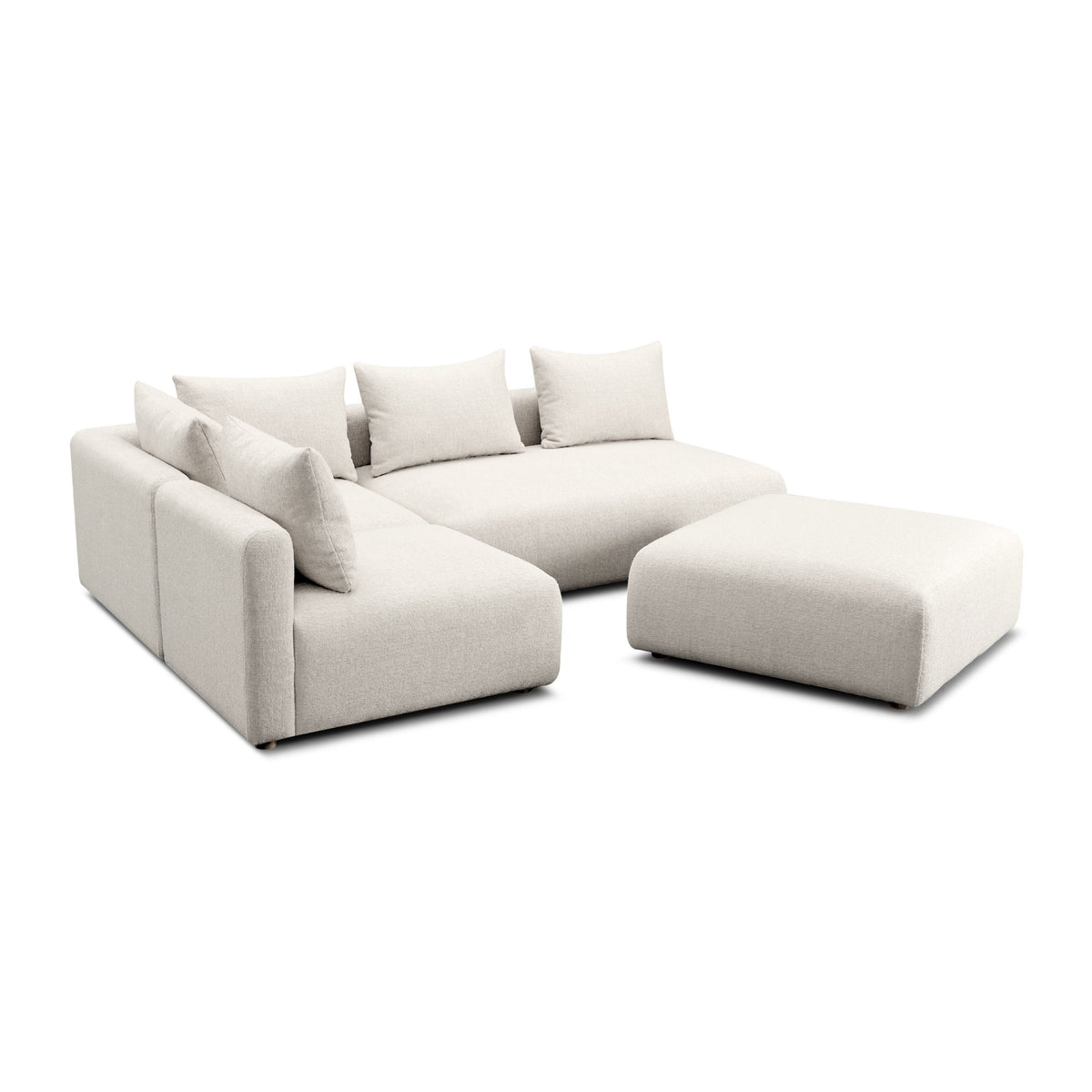 Hangover Cream Contract-Grade Textured Fabric 4-Piece Modular Chaise Sectional by TOV Furniture – photo 4 of 6