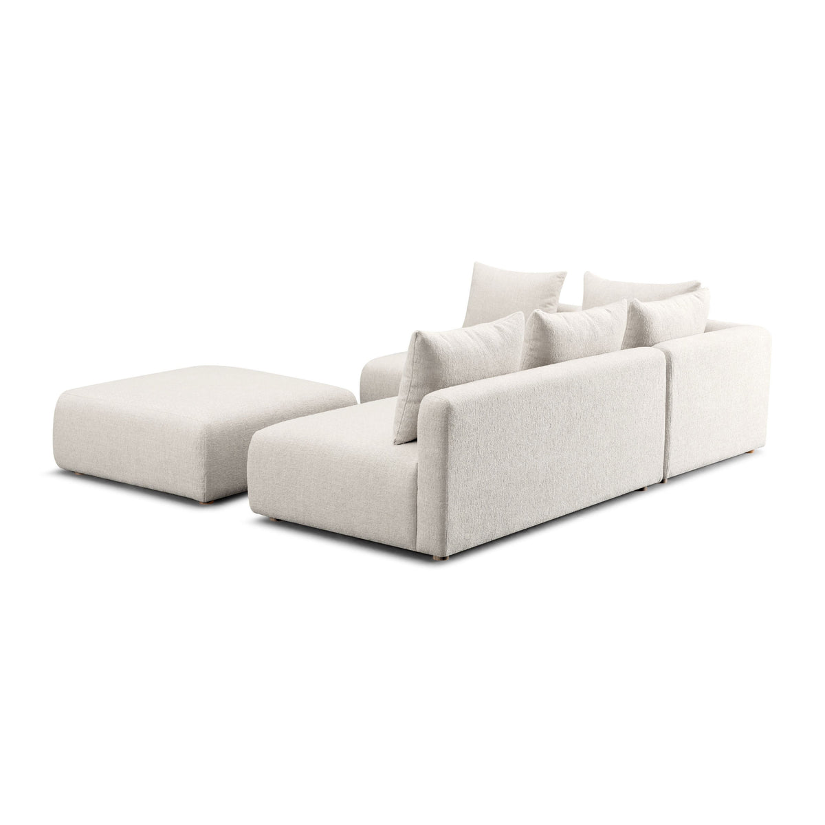 Hangover Cream Contract-Grade Textured Fabric 4-Piece Modular Chaise Sectional by TOV Furniture – photo 5 of 6