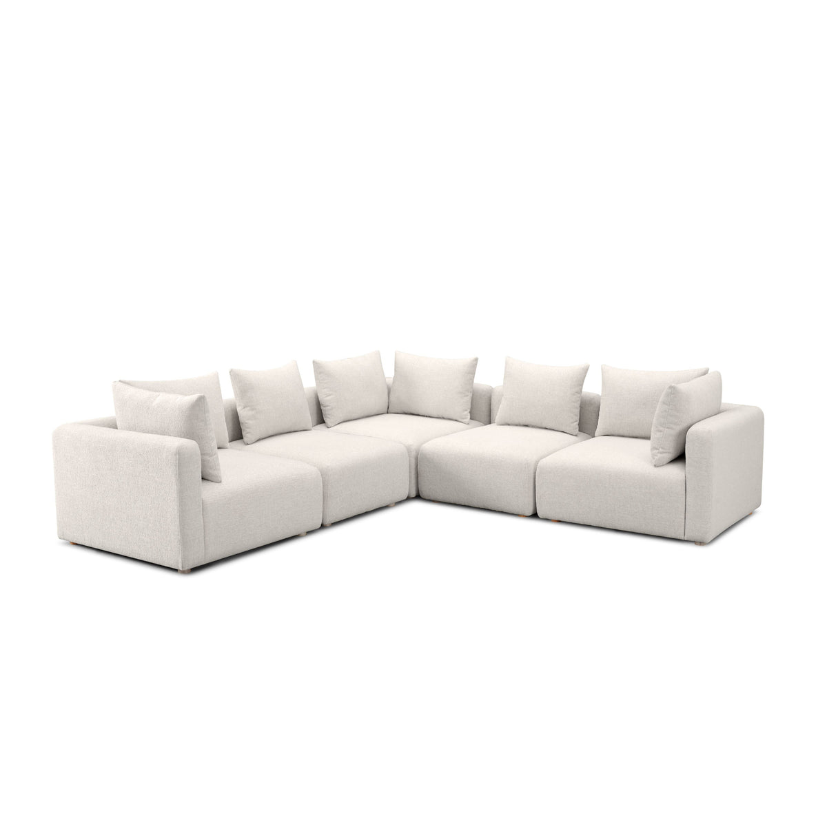 Hangover Cream Contract-Grade Textured Fabric 5-Piece Modular L-Sectional by TOV Furniture – photo 1 of 4