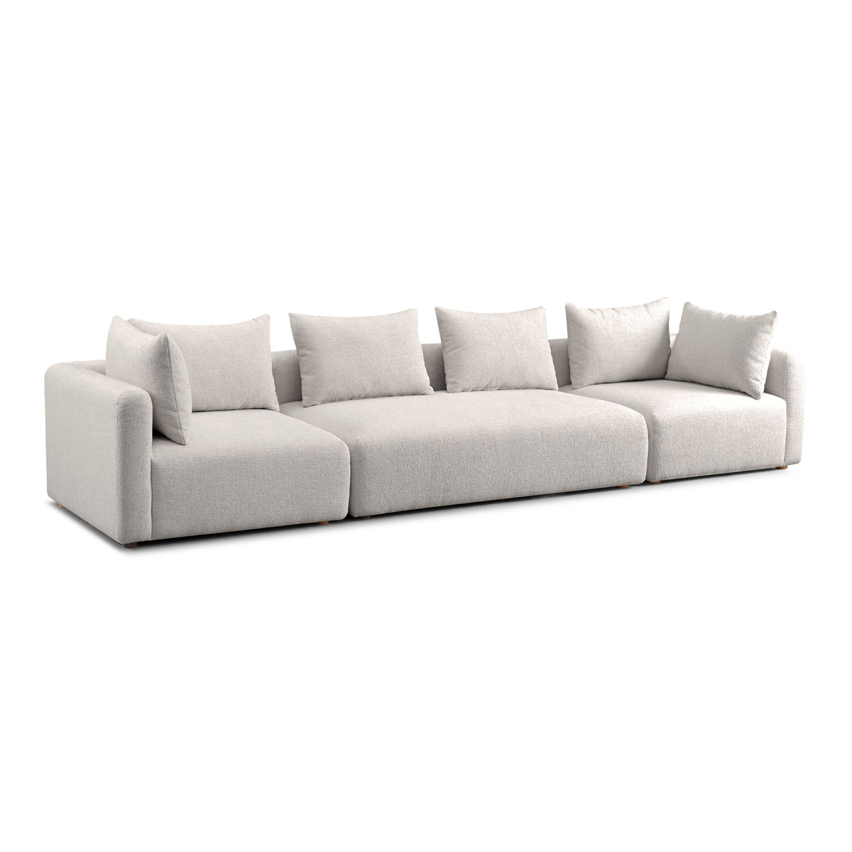 Hangover Cream Contract-Grade Textured Fabric 145" Long Sofa by TOV Furniture – photo 1 of 5