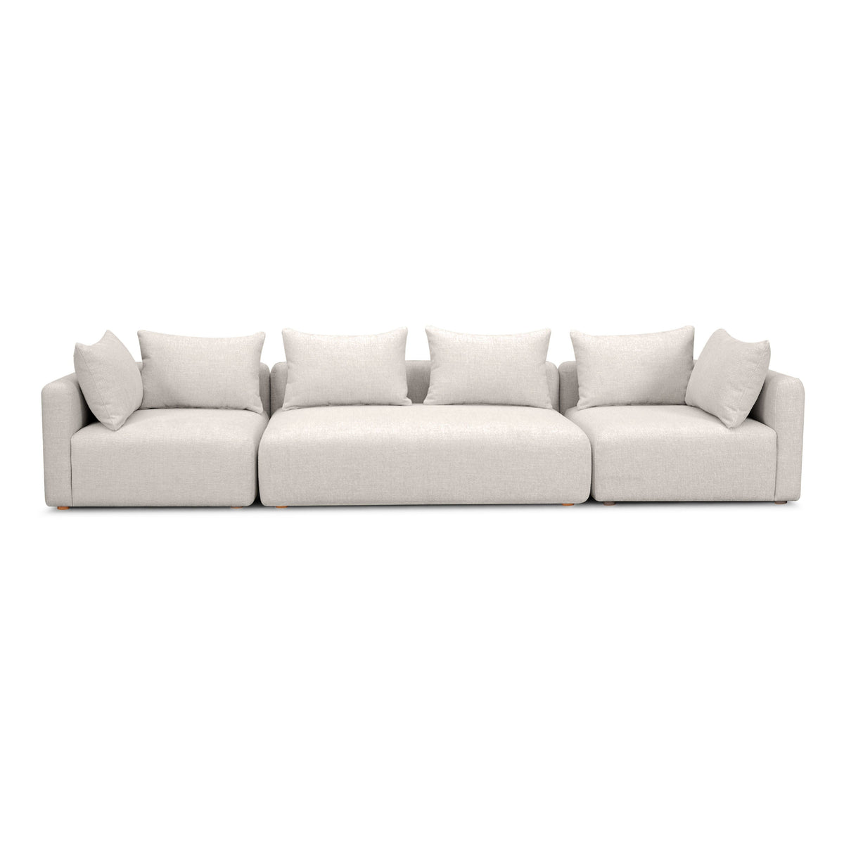 Hangover Cream Contract-Grade Textured Fabric 145" Long Sofa by TOV Furniture – photo 2 of 5