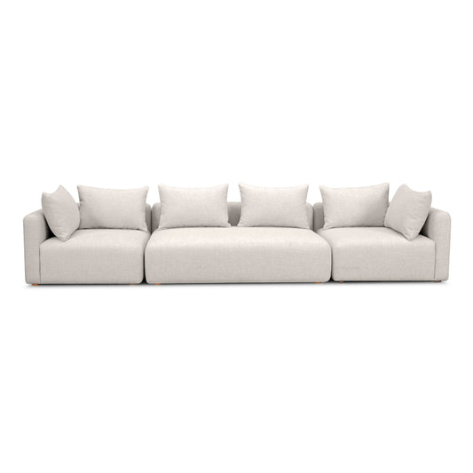Hangover Cream Contract-Grade Textured Fabric 145" Long Sofa by TOV Furniture – photo 2 of 5