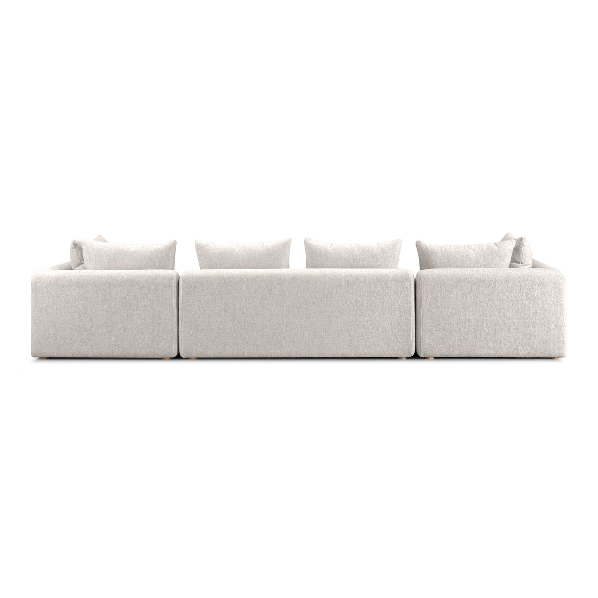Hangover Cream Contract-Grade Textured Fabric 145" Long Sofa by TOV Furniture – photo 3 of 5