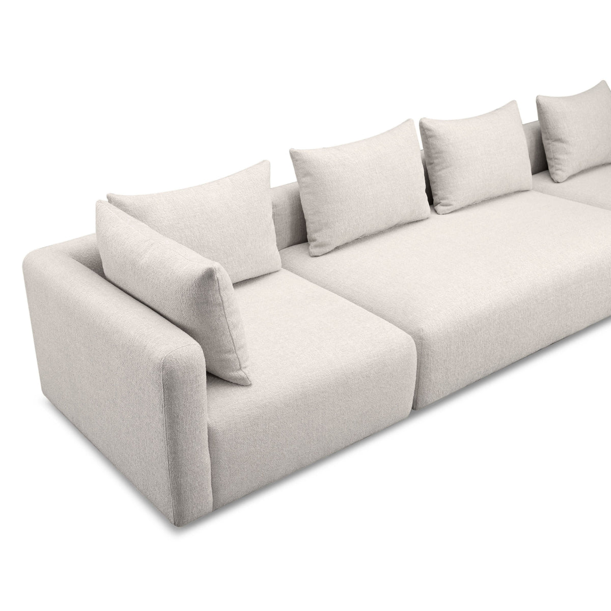 Hangover Cream Contract-Grade Textured Fabric 145" Long Sofa by TOV Furniture – photo 4 of 5