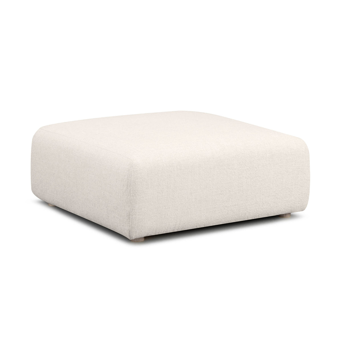 Hangover Cream Contract-Grade Textured Fabric Ottoman by TOV Furniture – photo 1 of 5