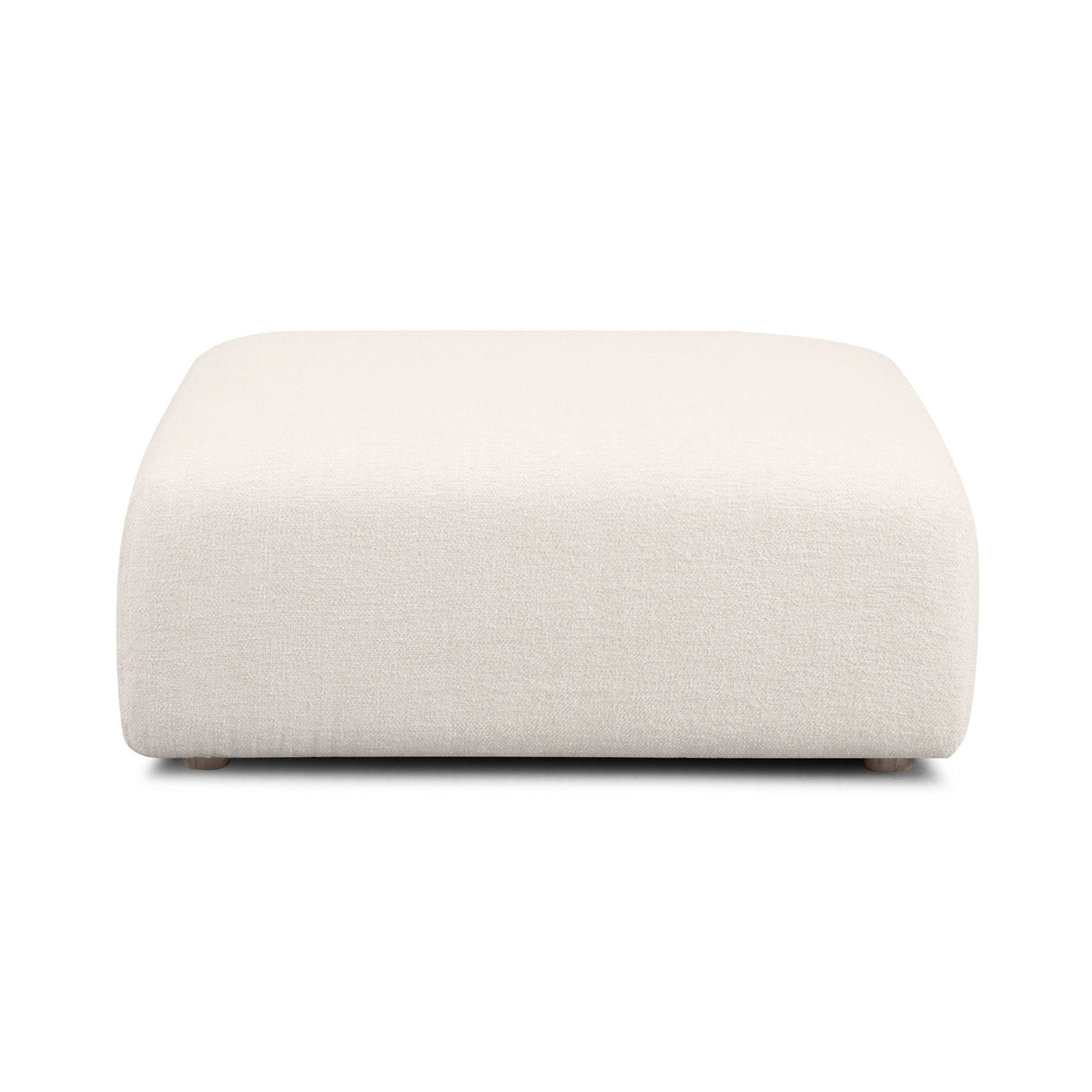 Hangover Cream Contract-Grade Textured Fabric Ottoman by TOV Furniture – photo 3 of 5