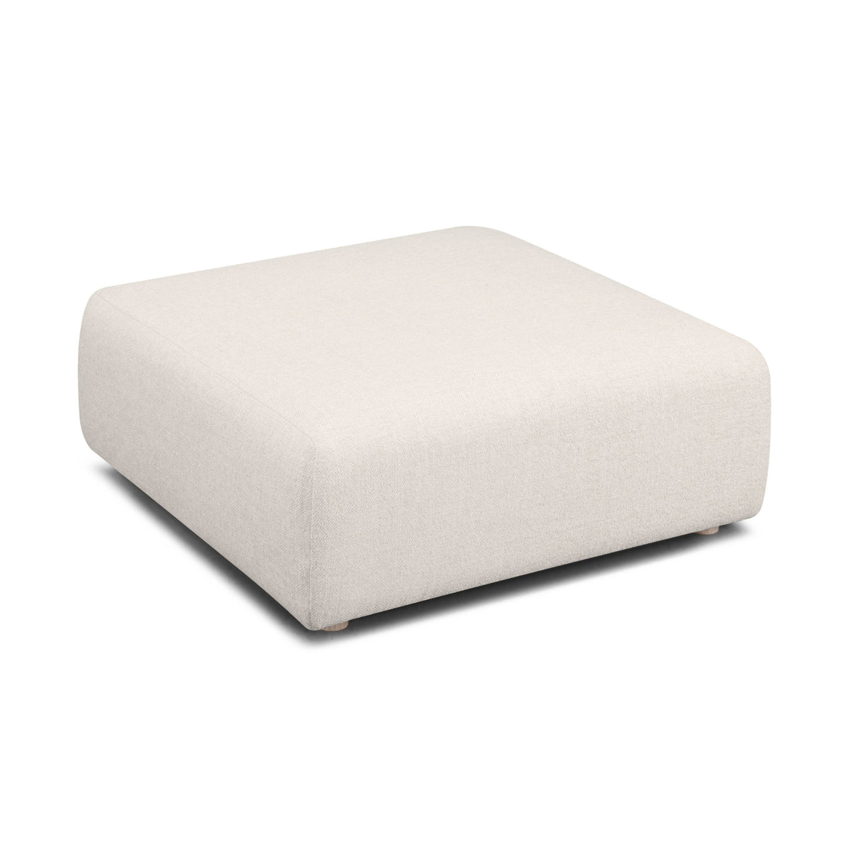 Hangover Cream Contract-Grade Textured Fabric Ottoman by TOV Furniture – photo 4 of 5