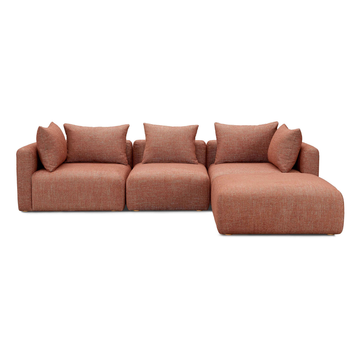 Hangover Sedona Red Contract-Grade Textured Fabric 4-Piece Modular Sectional by TOV Furniture – photo 1 of 4