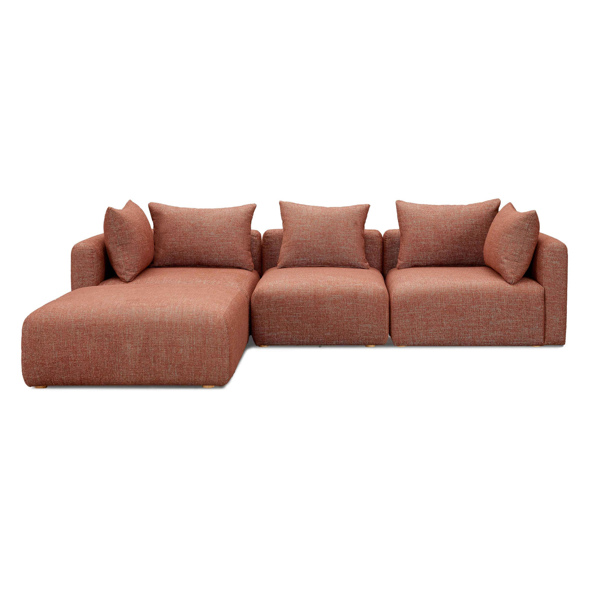 Hangover Sedona Red Contract-Grade Textured Fabric 4-Piece Modular Sectional by TOV Furniture – photo 3 of 4