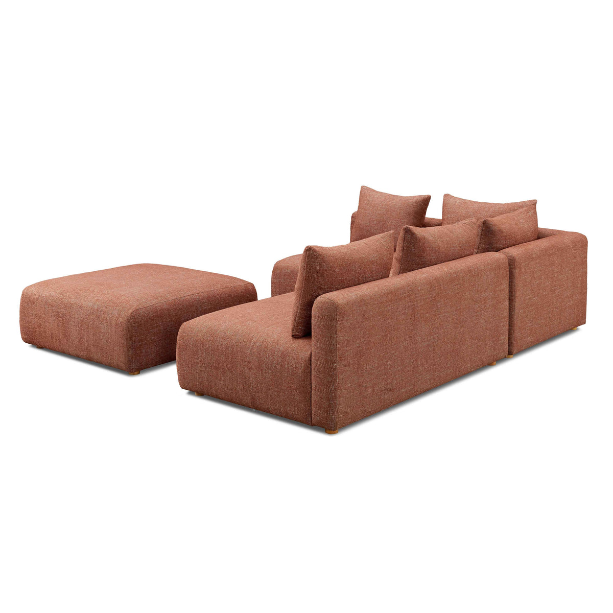 Hangover Sedona Red Contract-Grade Textured Fabric 4-Piece Modular Chaise Sectional by TOV Furniture – photo 5 of 6