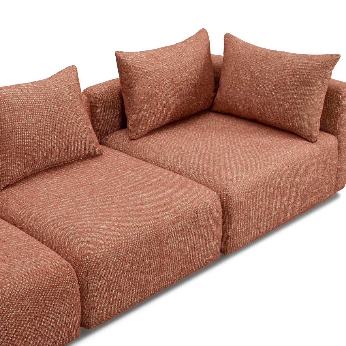 Hangover Sedona Red Contract-Grade Textured Fabric 5-Piece Modular L-Sectional by TOV Furniture – photo 3 of 4