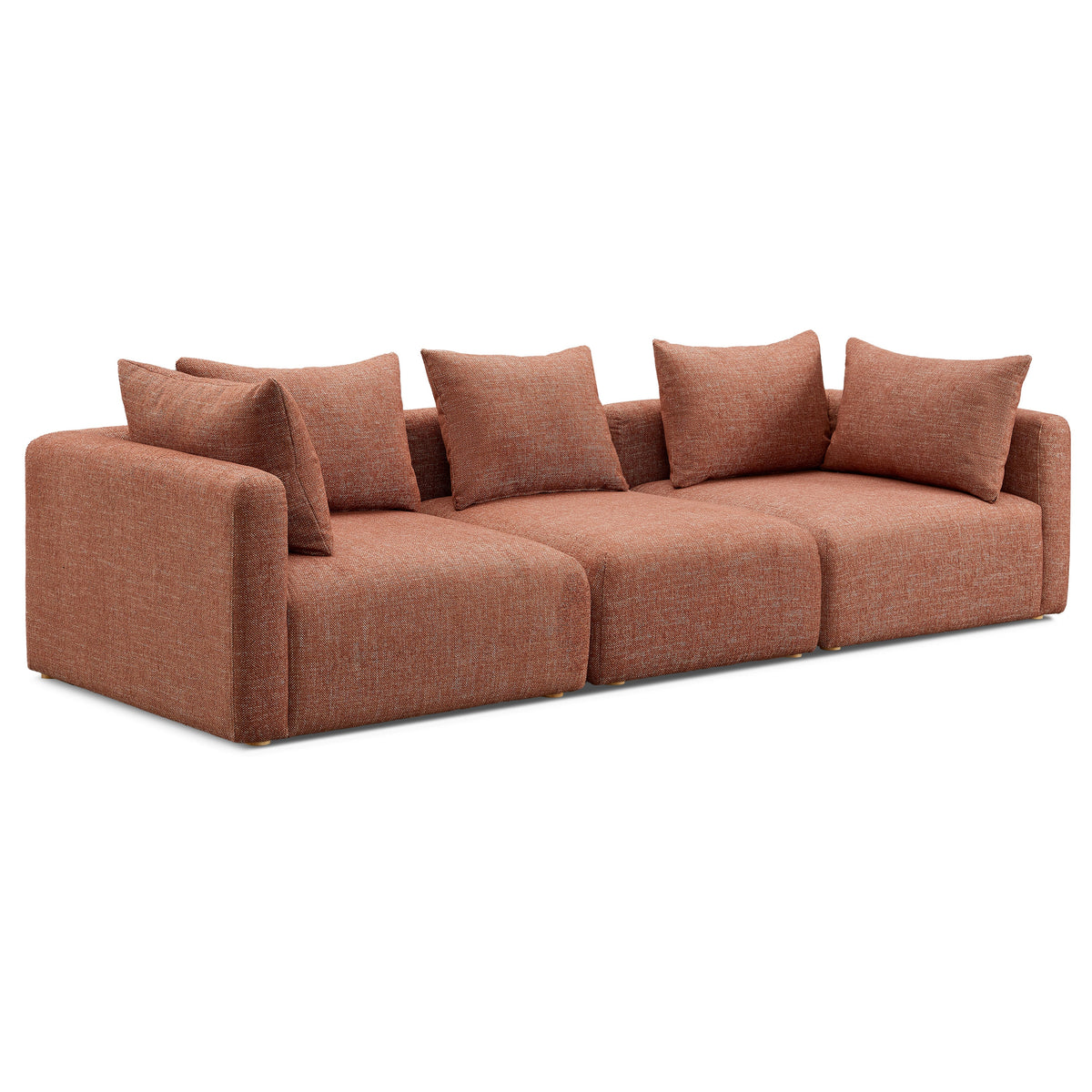 Hangover Sedona Red Contract-Grade Textured Fabric Sofa by TOV Furniture – photo 1 of 5