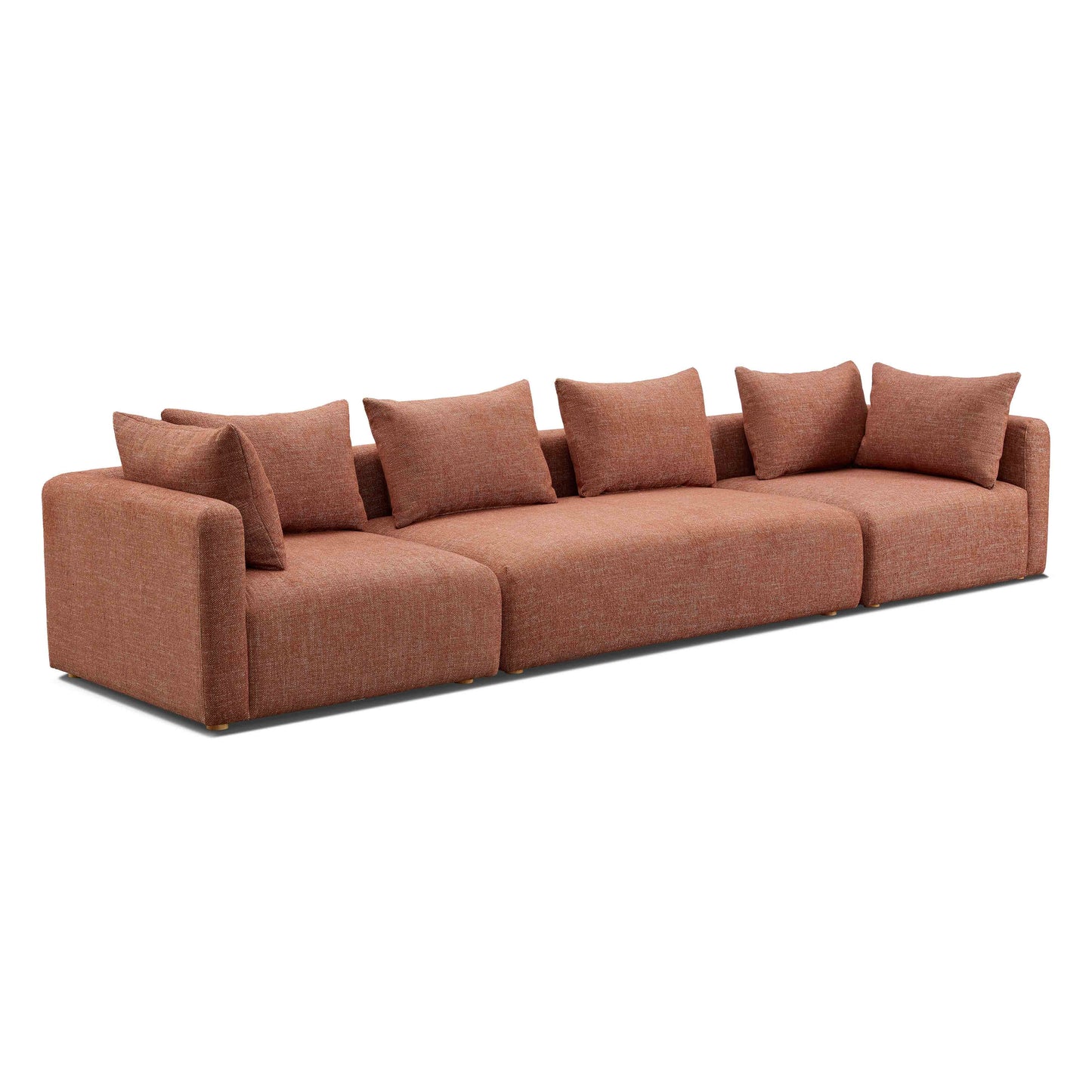 Hangover 145" Contract-Grade Textured Fabric Long Sofa Red by Tov Furniture