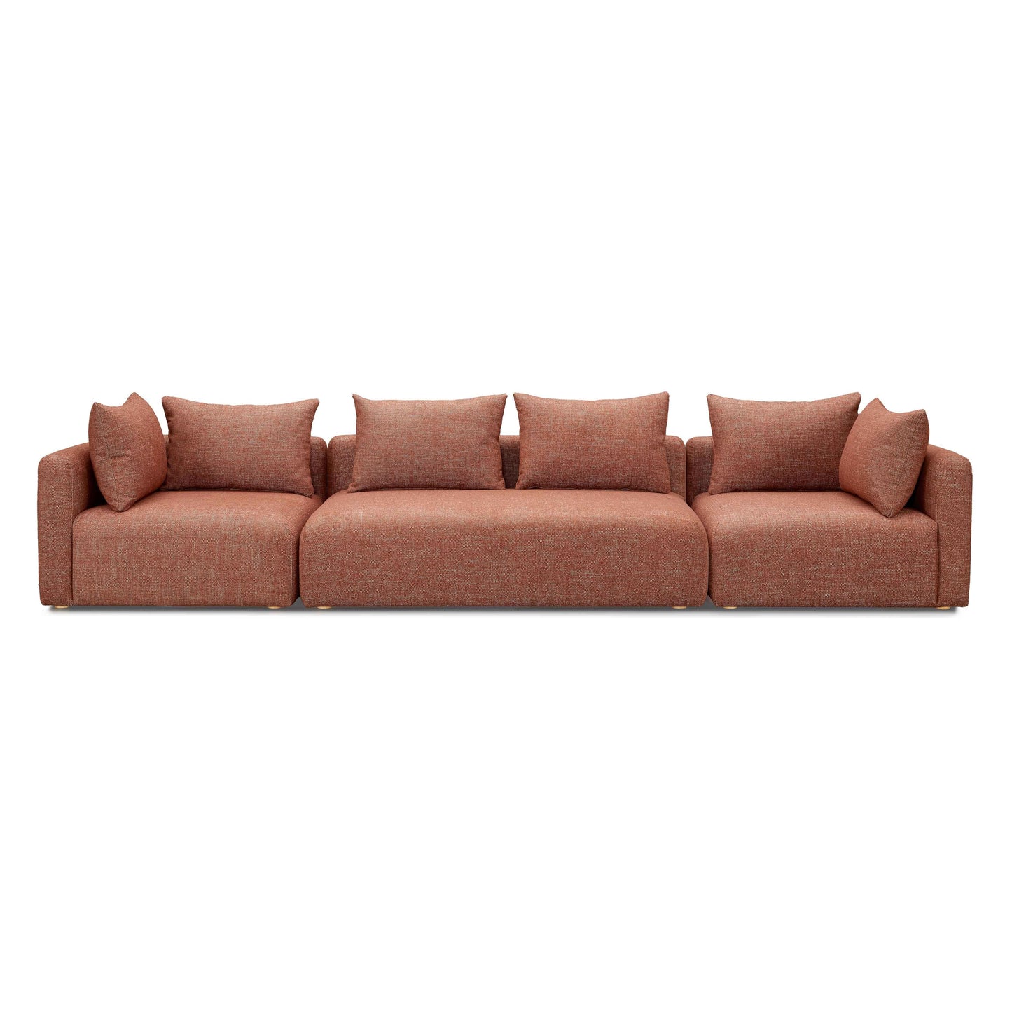 Hangover 145" Contract-Grade Textured Fabric Long Sofa Red by Tov Furniture
