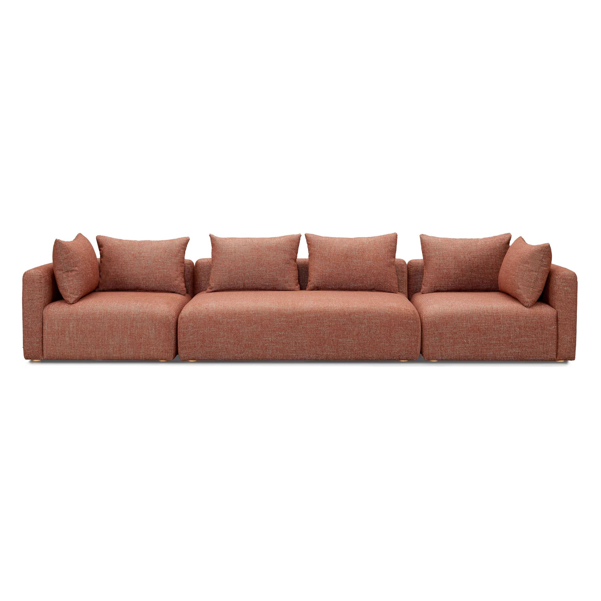 Hangover 145" Contract-Grade Textured Fabric Long Sofa Red by Tov Furniture