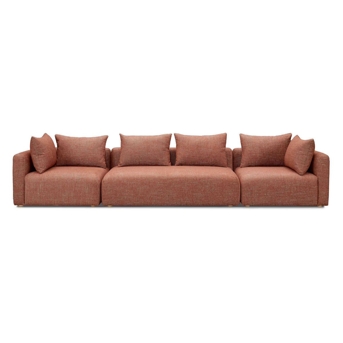 Hangover Sedona Red Contract-Grade Textured Fabric 145" Long Sofa by TOV Furniture – photo 2 of 4