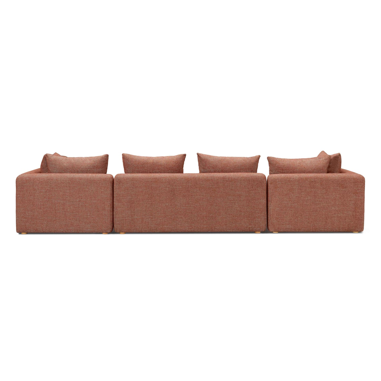 Hangover 145" Contract-Grade Textured Fabric Long Sofa Red by Tov Furniture