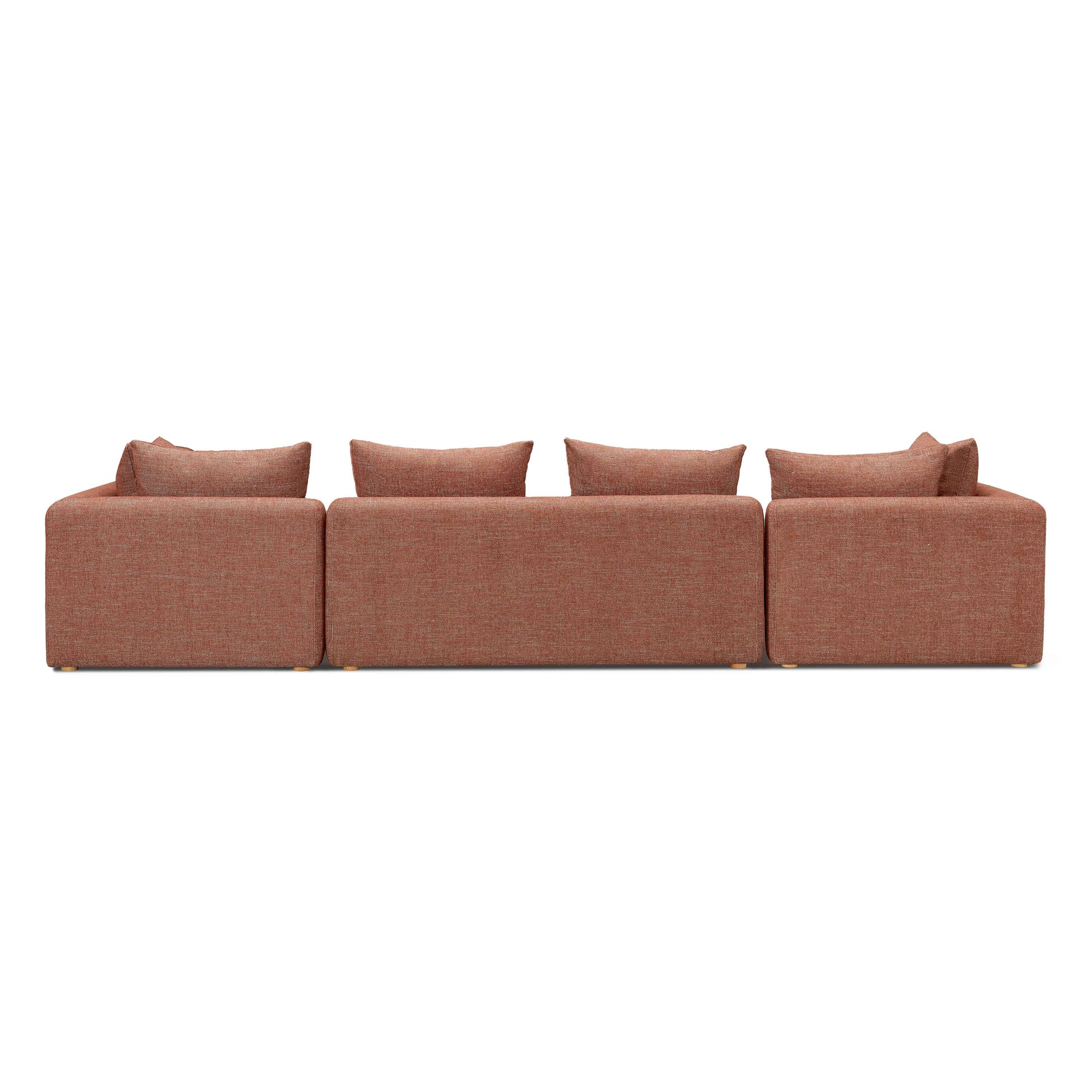Hangover 145" Contract-Grade Textured Fabric Long Sofa Red by Tov Furniture