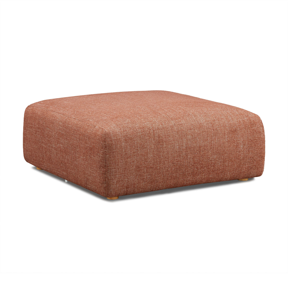 Hangover Sedona Red Contract-Grade Textured Fabric Ottoman by TOV Furniture – photo 1 of 5