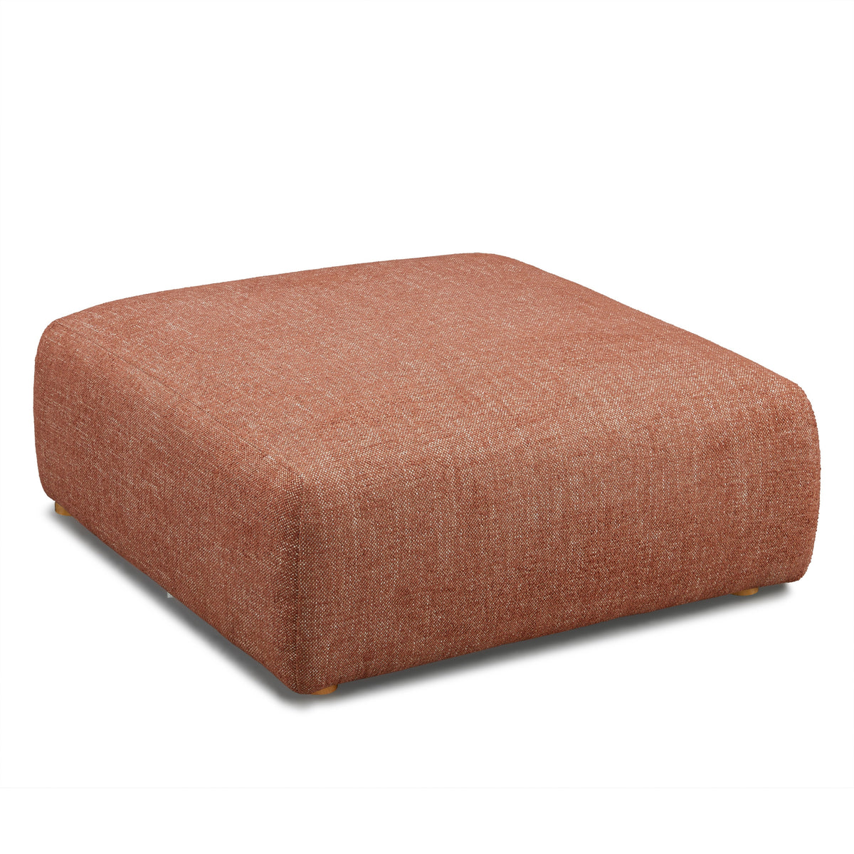 Hangover Sedona Red Contract-Grade Textured Fabric Ottoman by TOV Furniture – photo 4 of 5