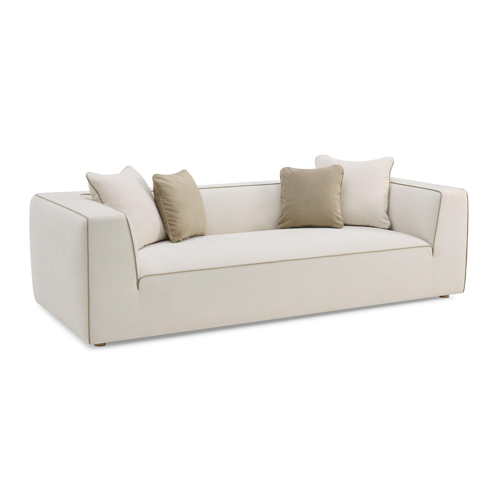 Tristine 96 Cream Linen Sofa by TOV L69251