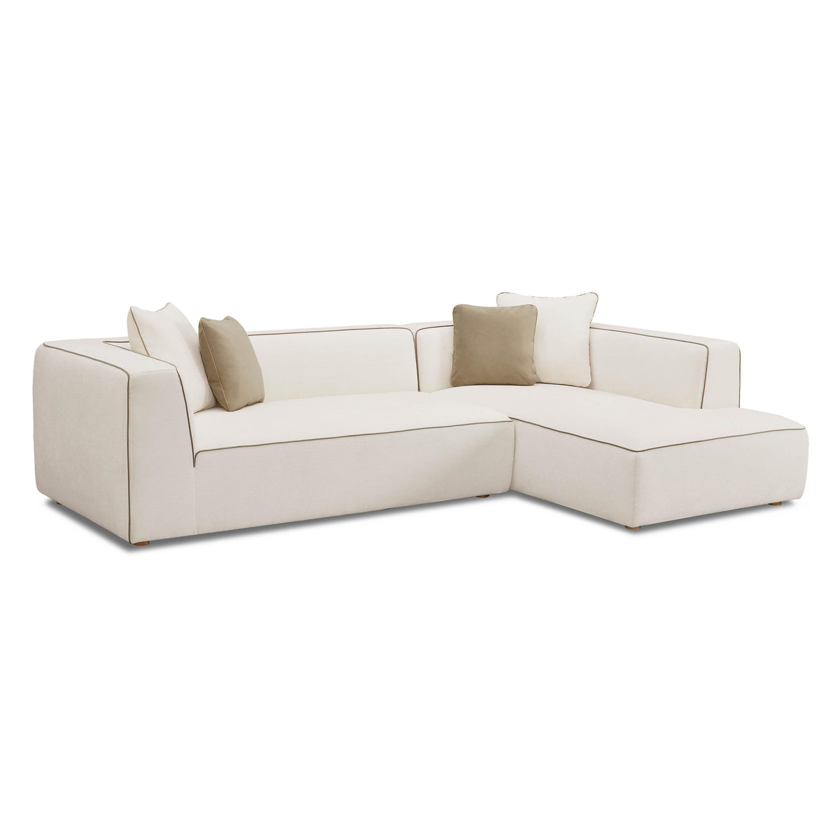 Tristine Cream Contract-Grade Linen RAF Sectional by TOV Furniture – photo 1 of 6