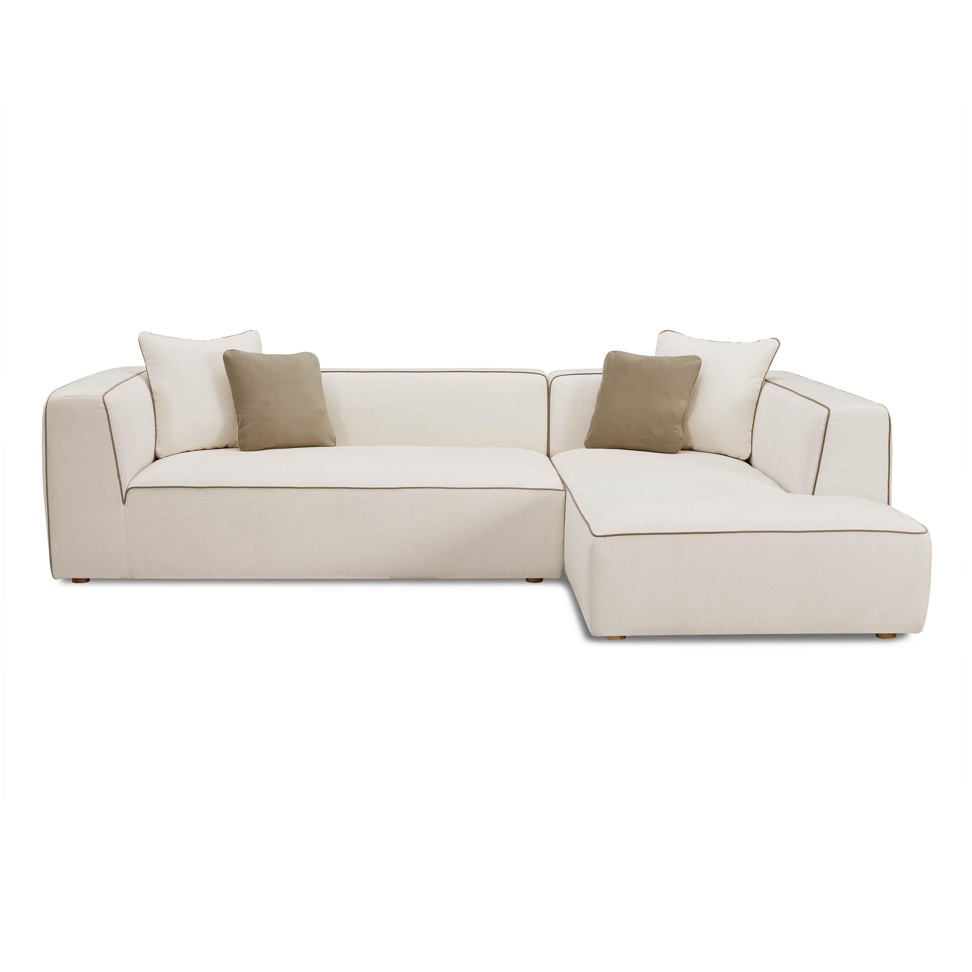 Tristine 2 Piece Cream Linen L Shaped Sectional by TOV L69253 Sec