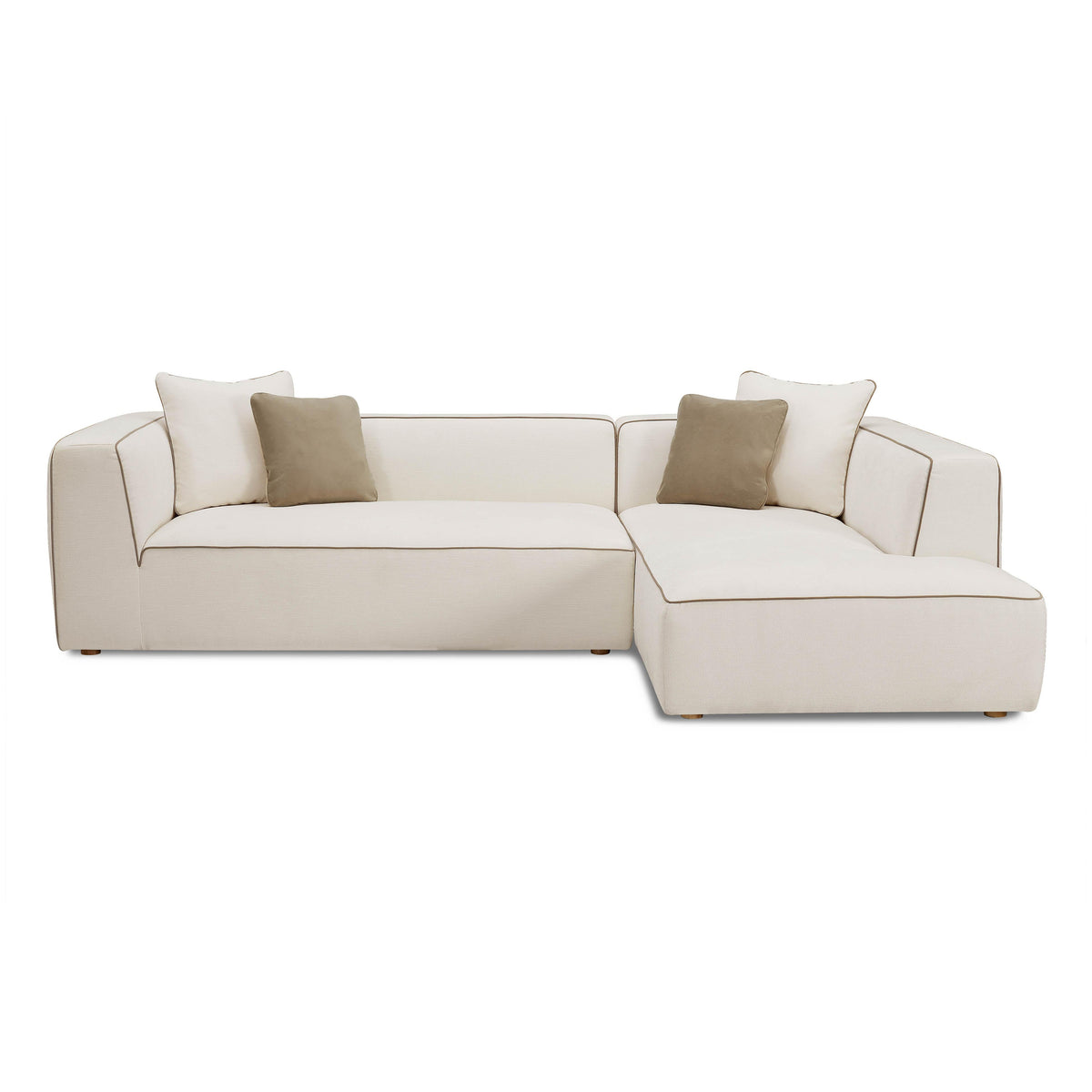 Tristine Cream Contract-Grade Linen RAF Sectional by TOV Furniture – photo 3 of 6