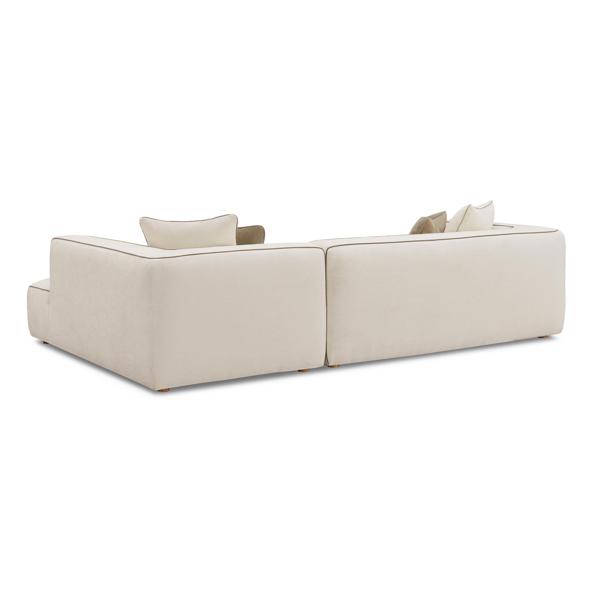 Tristine 2 Piece Cream Linen L Shaped Sectional by TOV L69252 Sec