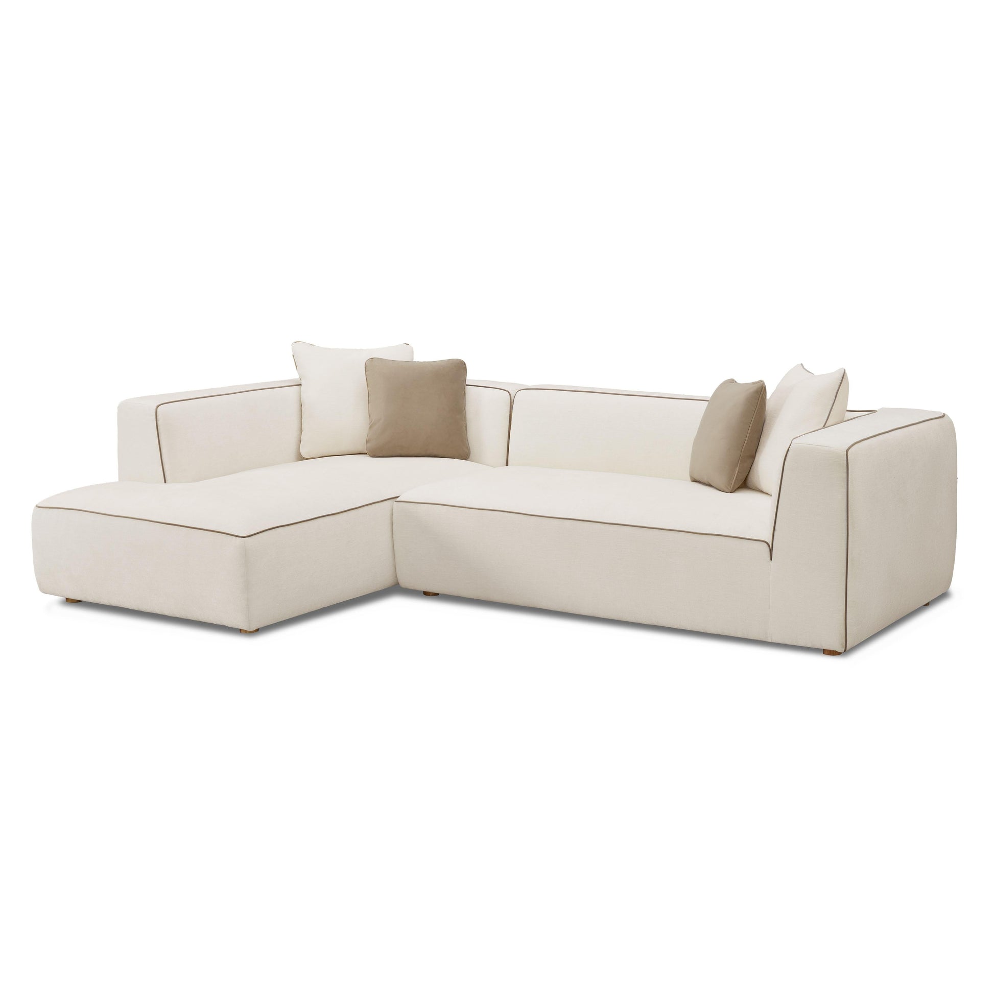 Tristine 2 Piece Cream Linen L Shaped Sectional by TOV L69253 Sec